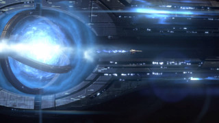 Futuristic space station blue object - mass effect free wallpaper for desktop