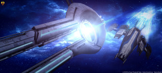 Space station flying bright light - a space station free wallpaper