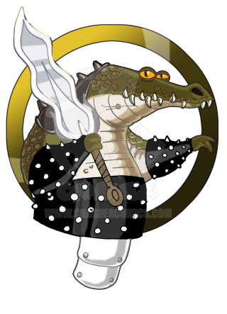 Cartoon alligator costume knife mouth - sharp free wallpaper for mobile