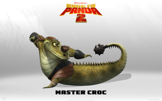 Cartoon character riding alligator sword - his hand and a helmet free wallpaper