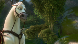 White horse saddle forest trees - a white horse free wallpaper