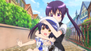 Anime couple street buildings trees - ayo free wallpaper