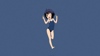 Cartoon girl swimsuit floating arms - kyoani free wallpaper