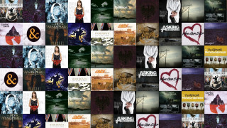 Collage album covers red dress - a collage of various album free wallpaper