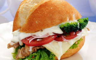 Sandwich meat cheese tomatoes broccoli - meat free wallpaper