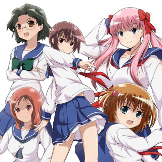 Girls school uniforms posing arms 2 - a manga drawing free wallpaper for tablet