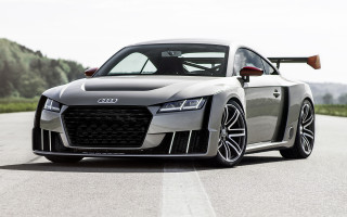 Silver car surfboard parked road - roof free wallpaper