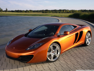 Orange sports car lake brick - a brick road next free wallpaper for desktop