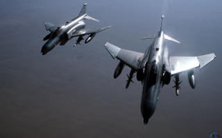 Fighter jets flying side by - two fighter jet free wallpaper