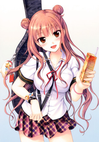 Girl longhair schooluniform backpack blush - a school uniform free wallpaper