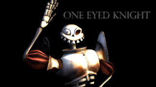 Skeleton knife fork one eyed - its hand free wallpaper