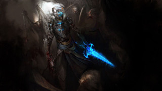 Man sword cave demon back - artem demura free wallpaper