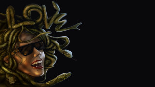 Woman snake sunglasses head image - digital painting free wallpaper for desktop