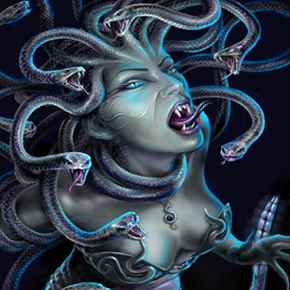 Woman snake head shoulder open - free cyberpunk wallpaper for tablet