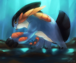 Cartoon pokemon big tail big - a pool of water free wallpaper
