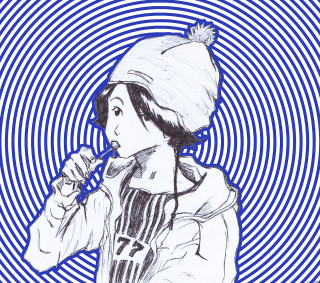 Woman hat microphone drawing art - claire falkenstein free wallpaper for tablet