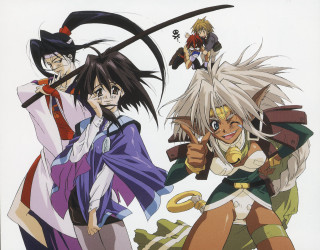 Anime characters swords group action 3 - the other pointing free wallpaper