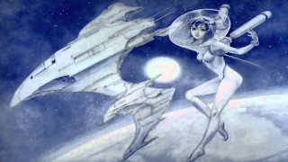 Woman holding giant object sword - a painting of a woman holding free wallpaper