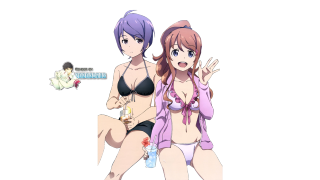 Women bikinis sitting black background - a black background behind them free wallpaper