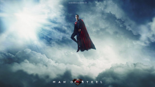 Man of steel flying sky - a superman logo free wallpaper