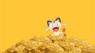 Cartoon cat sitting pile gold - a hammer free wallpaper