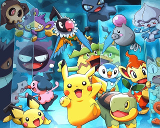 Pokemon group wall faces colors - a group of pokemon characters free wallpaper