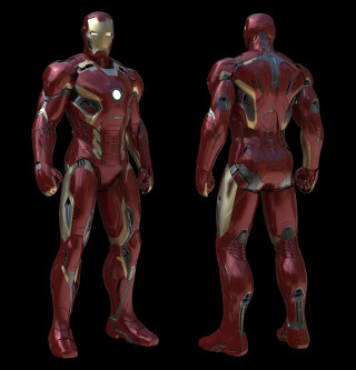 Red iron man fullbody photorealism - free 3d render wallpaper for tablet