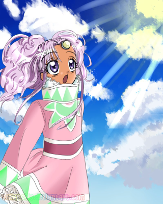 Girl pink dress flying hair - her hair free wallpaper for mobile