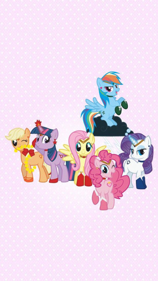 Ponys standing pink background polka - bauhau free wallpaper for mobile