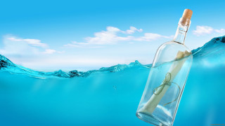 Bottle floating water message air - a bottle free wallpaper