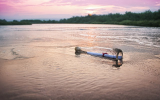Floating pipe beach sunset pink - a pipe free wallpaper