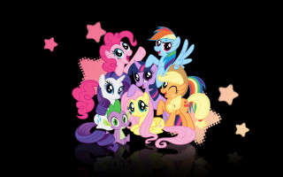 Little ponies black background stars - little pony free wallpaper