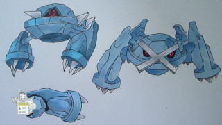 Blue robot red eyes glowing - concept design art free wallpaper for desktop