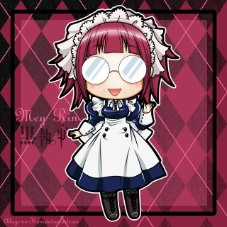 Cartoon girl white dress gothic - frame free wallpaper