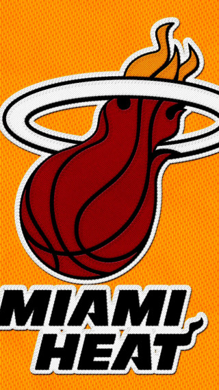 Miami heat logo orange background - allan brooks free wallpaper for mobile