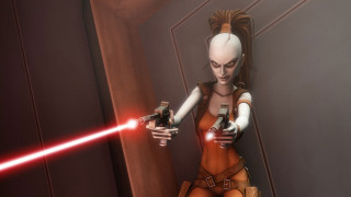 Woman light saber action hero - a light saber free wallpaper for desktop