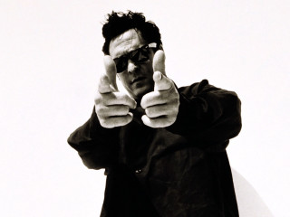 Man black jacket sunglasses hand - gutai group free wallpaper for desktop