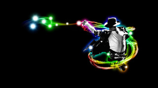 Dancing man colorful light hologram - a white horse free wallpaper