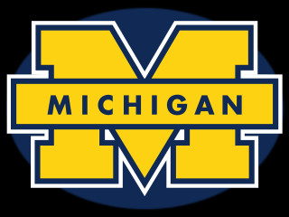 Michigan wolverines logo black background - a blue circle free wallpaper for desktop