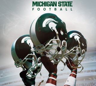 Michigan state football helmets field - art green free wallpaper for tablet