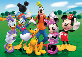 Mickey mice field person center 2 - free happy birthday wallpaper for desktop