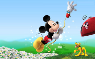 Mickey flying red object yellow - a mickey mouse free wallpaper