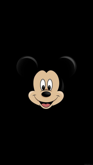 Mickey mouse face black background - conceptual art free wallpaper for mobile