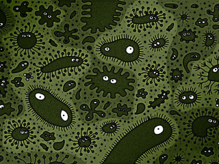 Green black germs background variety - biopunk free wallpaper