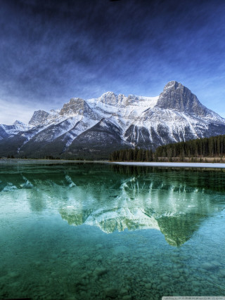 Mountain range reflection lake forest 4 - free mountains wallpaper for mobile