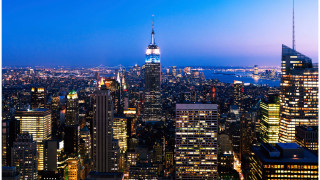 City skyline night empire building - free city wallpaper