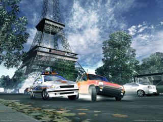 Car truck eiffel tower paris - a sunny day free wallpaper