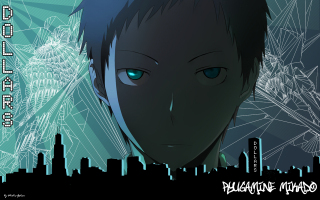 Anime blue eyes city skyscrapers - a manga drawing free wallpaper for desktop