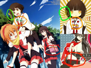 Anime girls colored circles man - a picture of a man holding free wallpaper