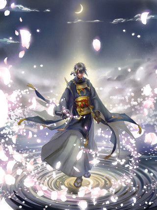 Man blue outfit standing water 3 - a blue outfit free wallpaper for mobile